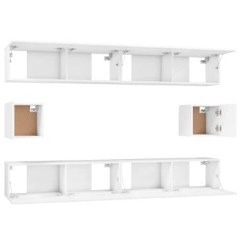 6-tlg. TV-Schrank-Set Weiß Holzwerkstoff