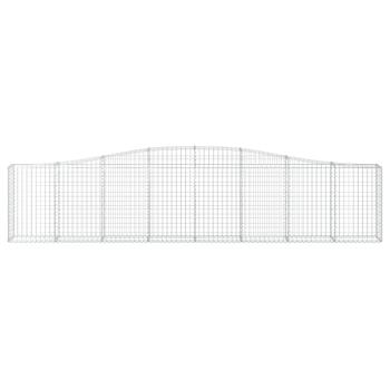Gabione mit Hochbogen 400x30x80/100 cm Verzinktes Eisen