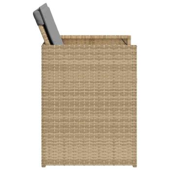 5-tlg. Garten-Essgruppe mit Kissen Beigemischung Poly Rattan