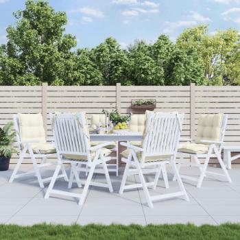 ARDEBO.de - Niedriglehner-Auflagen 6 Stk. Creme Oxford-Gewebe