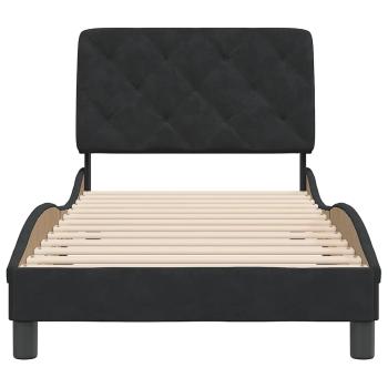Bettgestell ohne Matratze Schwarz 90x190 cm Samt