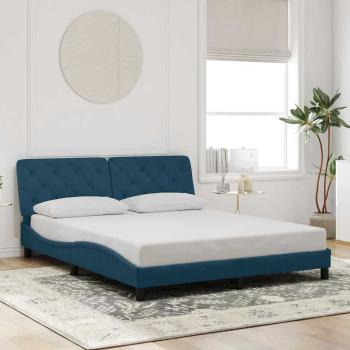 ARDEBO.de - Bettgestell ohne Matratze Blau 160x200 cm Samt