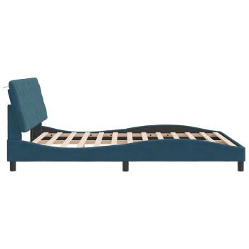Bettgestell ohne Matratze Blau 160x200 cm Samt