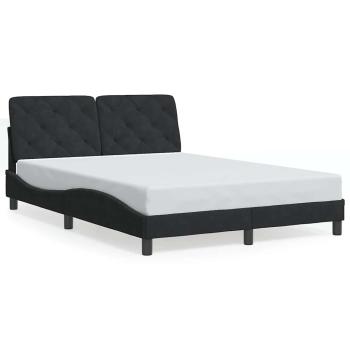 Bettgestell ohne Matratze Schwarz 140x190 cm Samt