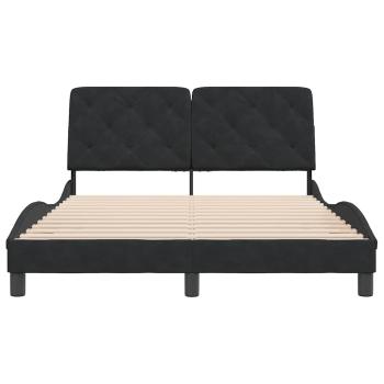Bettgestell ohne Matratze Schwarz 140x190 cm Samt