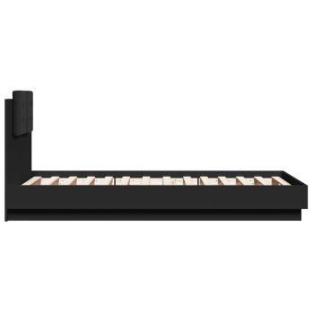 Bettgestell mit Kopfteil Schwarz 90x190 cm Holzwerkstoff