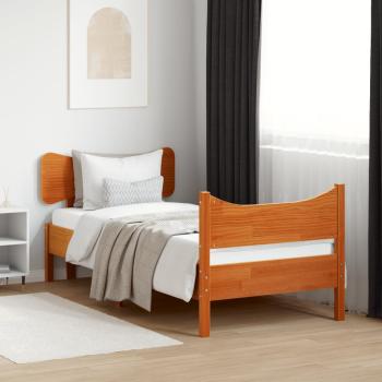 ARDEBO.de - Massivholzbett ohne Matratze Wachsbraun 75x190 cm Kiefernholz