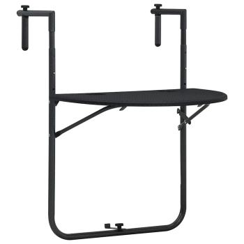 ARDEBO.de - Balkon-Hängetisch Schwarz 60x64x83,5 cm Kunststoff Rattan-Optik