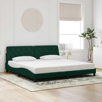 ARDEBO.de - Bettgestell ohne Matratze Dunkelgrün 200x200 cm Samt