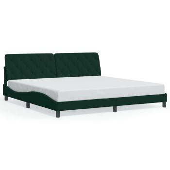 Bettgestell ohne Matratze Dunkelgrün 200x200 cm Samt
