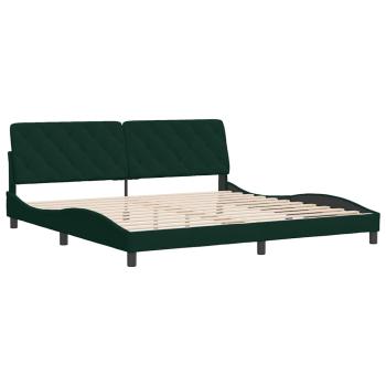 Bettgestell ohne Matratze Dunkelgrün 200x200 cm Samt
