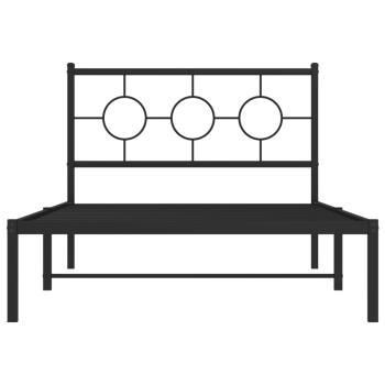 Bettgestell mit Kopfteil Metall Schwarz 107x203 cm