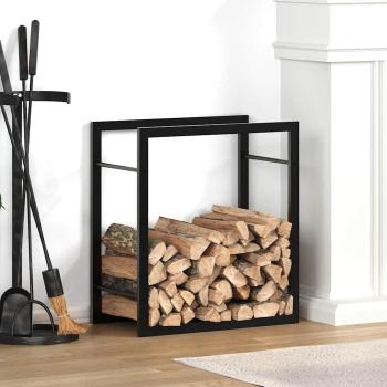 ARDEBO.de - Brennholzregal Mattschwarz 50x28x56 cm Stahl