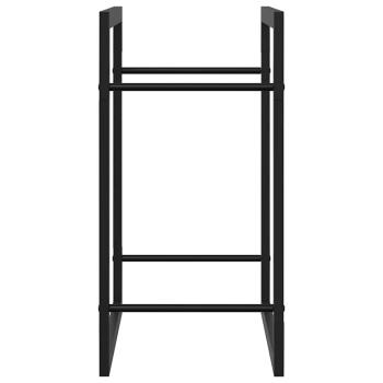 Brennholzregal Mattschwarz 50x28x56 cm Stahl
