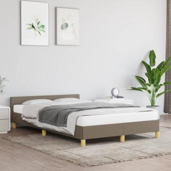 ARDEBO.de - Bettgestell ohne Matratze Taupe 120x190 cm Stoff