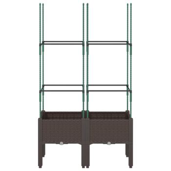 Pflanzkübel mit Rankgitter Braun 80x40x142,5 cm PP