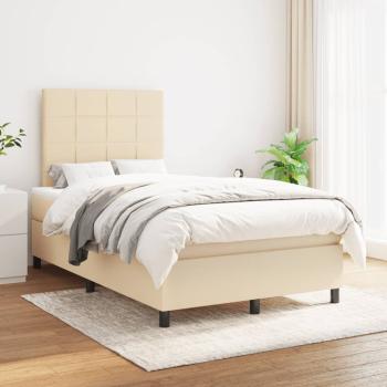 Boxspringbett mit Matratze Creme 120x190 cm Stoff
