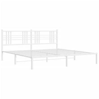 Bettgestell mit Kopfteil Metall Weiß 183x213 cm