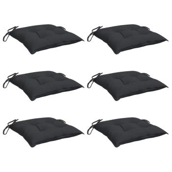 Stuhlkissen 6 Stk. Schwarz 40x40x7 cm Oxford-Gewebe
