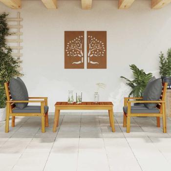 ARDEBO.de - 3-tlg. Garten-Lounge-Set mit Kissen Massivholz Akazie