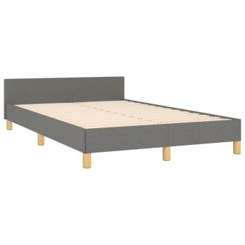 Bettgestell ohne Matratze Dunkelgrau 120x190 cm Stoff