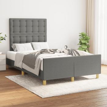 ARDEBO.de - Bettgestell ohne Matratze Dunkelgrau 120x190 cm Stoff