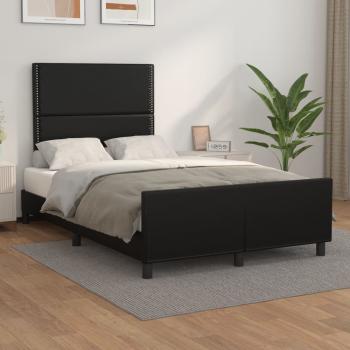 ARDEBO.de - Bettgestell ohne Matratze Schwarz 120x190 cm Kunstleder