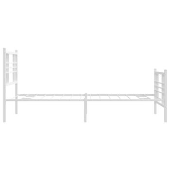 Bettgestell mit Kopf- und Fußteil Metall Weiß 90x200 cm