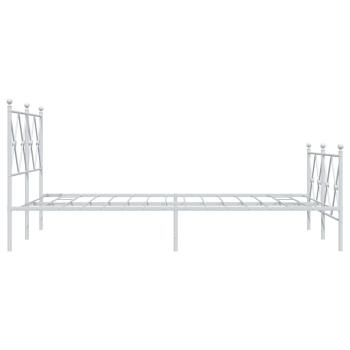 Bettgestell mit Kopf- und Fußteil Metall Weiß 120x190 cm