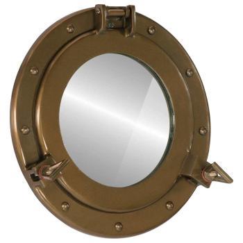 ARDEBO.de - Bullaugen-Spiegel Wandmontage Ø30 cm Aluminium und Glas