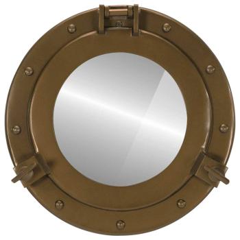 Bullaugen-Spiegel Wandmontage Ø30 cm Aluminium und Glas