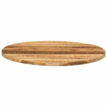 Tischplatte Ø 90x3,8 cm Rund Raues Massives Mangoholz