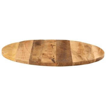 Tischplatte Ø 90x3,8 cm Rund Raues Massives Mangoholz