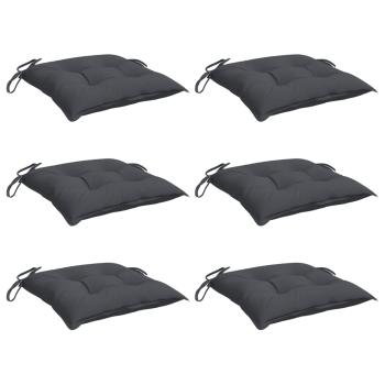 Stuhlkissen 6 Stk. Anthrazit 40x40x7 cm Oxford-Gewebe