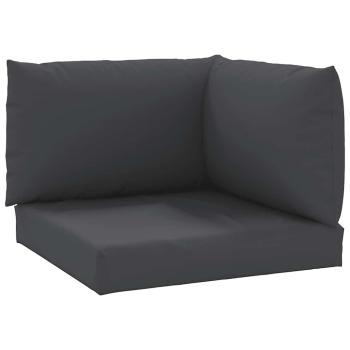 Palettenkissen 3-tlg. Schwarz Oxford-Gewebe