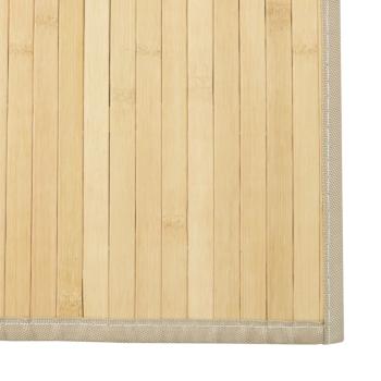 Teppich Rechteckig Hell Natur 60x200 cm Bambus