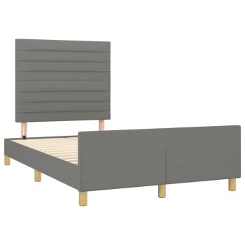 Bettgestell ohne Matratze Dunkelgrau 120x190 cm Stoff