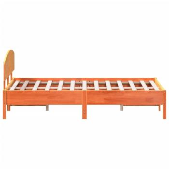 Massivholzbett ohne Matratze Wachsbraun 120x200 cm Kiefernholz
