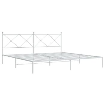 Bettgestell mit Kopfteil Metall Weiß 200x200 cm