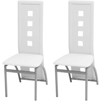 ARDEBO.de - Esszimmerstühle 2 Stk. Weiß Kunstleder