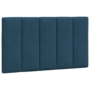 Bett mit Matratze "Hanko" Blau 80x200 cm Samt