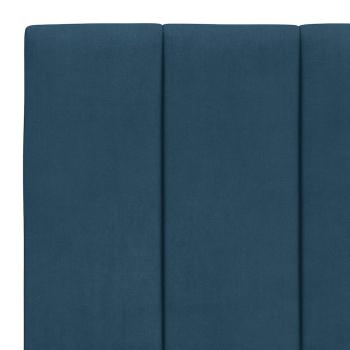 Bett mit Matratze "Hanko" Blau 80x200 cm Samt