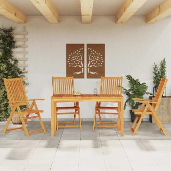 ARDEBO.de - 5-tlg. Garten-Essgruppe 140x80x74 cm Massivholz Akazie