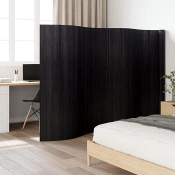 ARDEBO.de - Paravent Schwarz Breite 600 cm Höhe 165 cm Bambus