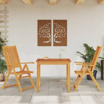 ARDEBO.de - 3-tlg. Garten-Essgruppe 85x85x74 cm Massivholz Akazie