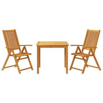 3-tlg. Garten-Essgruppe 85x85x74 cm Massivholz Akazie