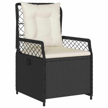 5-tlg. Garten-Essgruppe mit Kissen Schwarz Poly Rattan