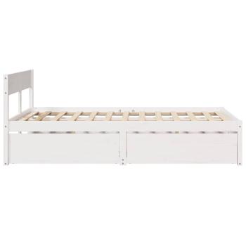 Massivholzbett ohne Matratze Weiß 120x190 cm Kiefernholz