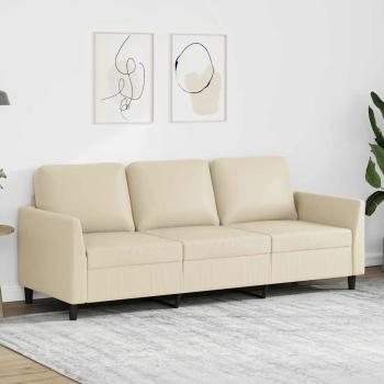 ARDEBO.de - 3-Sitzer-Sofa Creme 180 cm Kunstleder