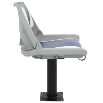 2-tlg. Bootssitz-Set Klappbar Blau und Wei? 48x51x41 cm